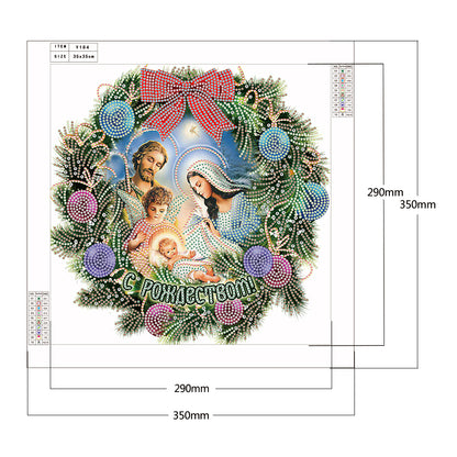 Christmas Wreath - Special Shaped Drill Diamond Painting 35*35CM