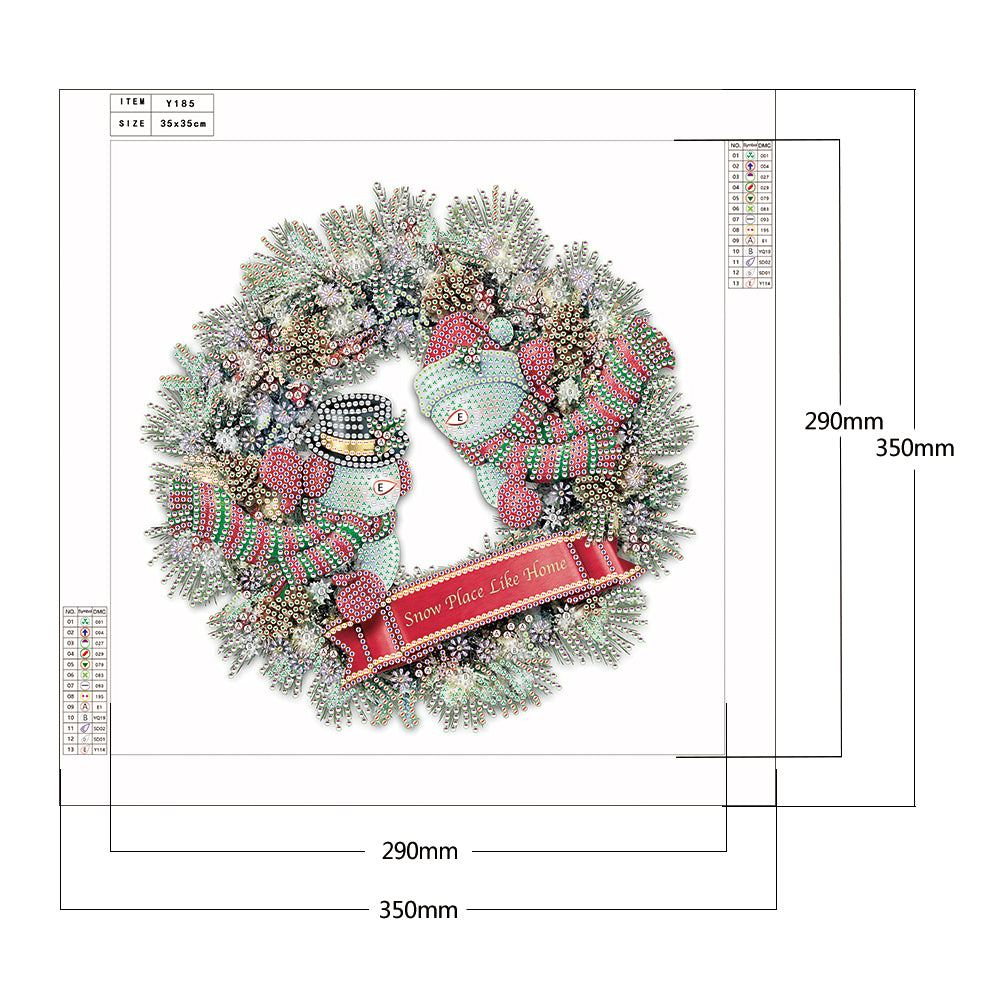 Christmas Wreath - Special Shaped Drill Diamond Painting 35*35CM