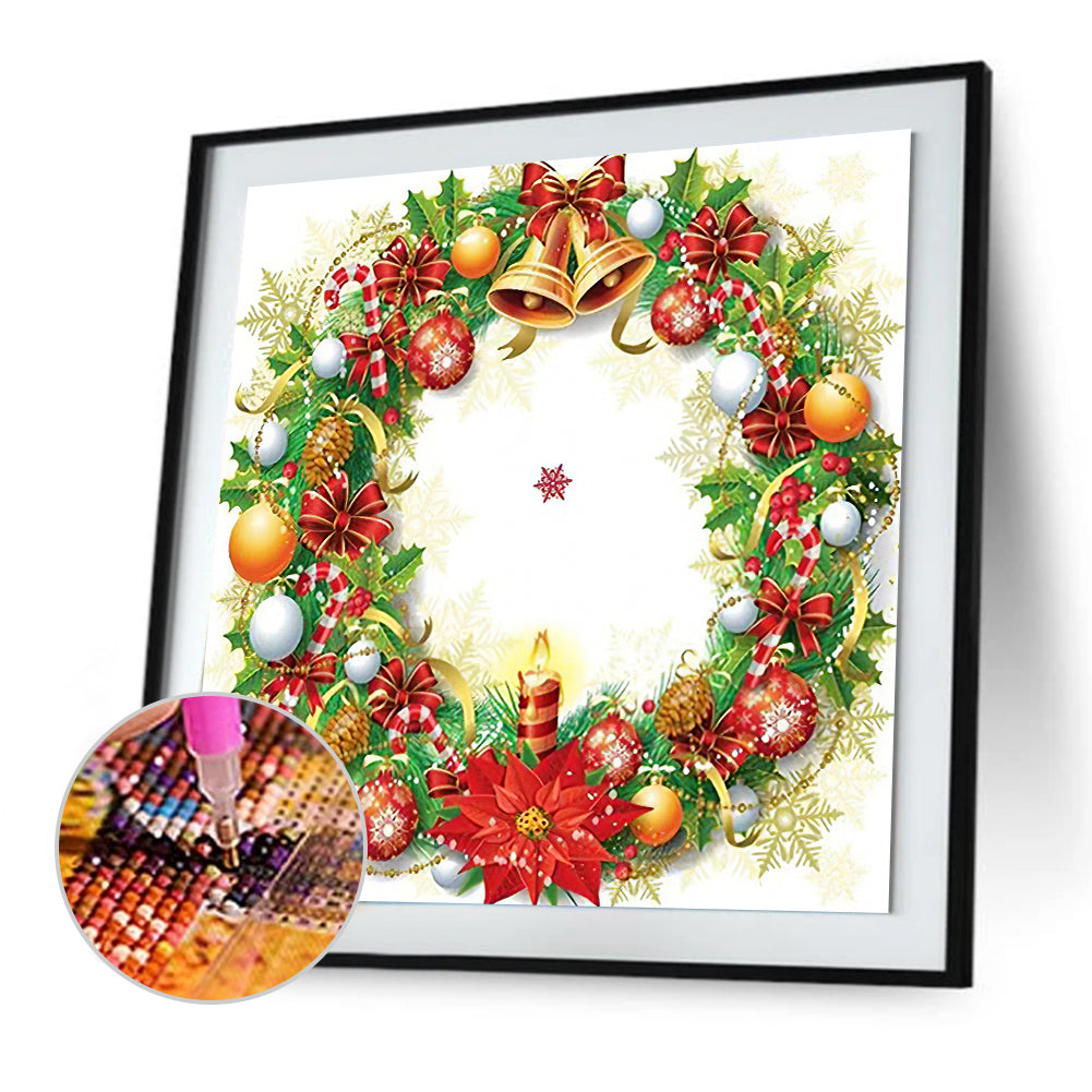 Christmas Wreath - Special Shaped Drill Diamond Painting 35*35CM