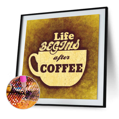 Coffee - Full Round Drill Diamond Painting 30*30CM