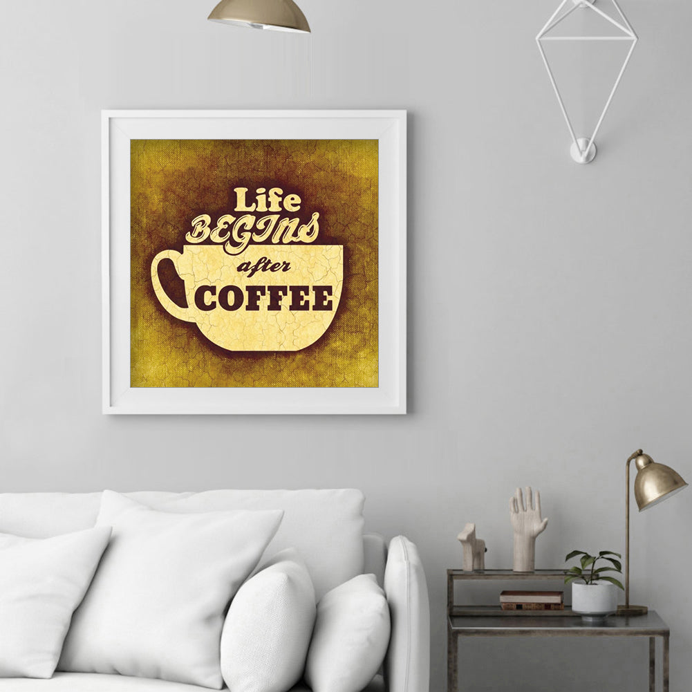 Coffee - Full Round Drill Diamond Painting 30*30CM