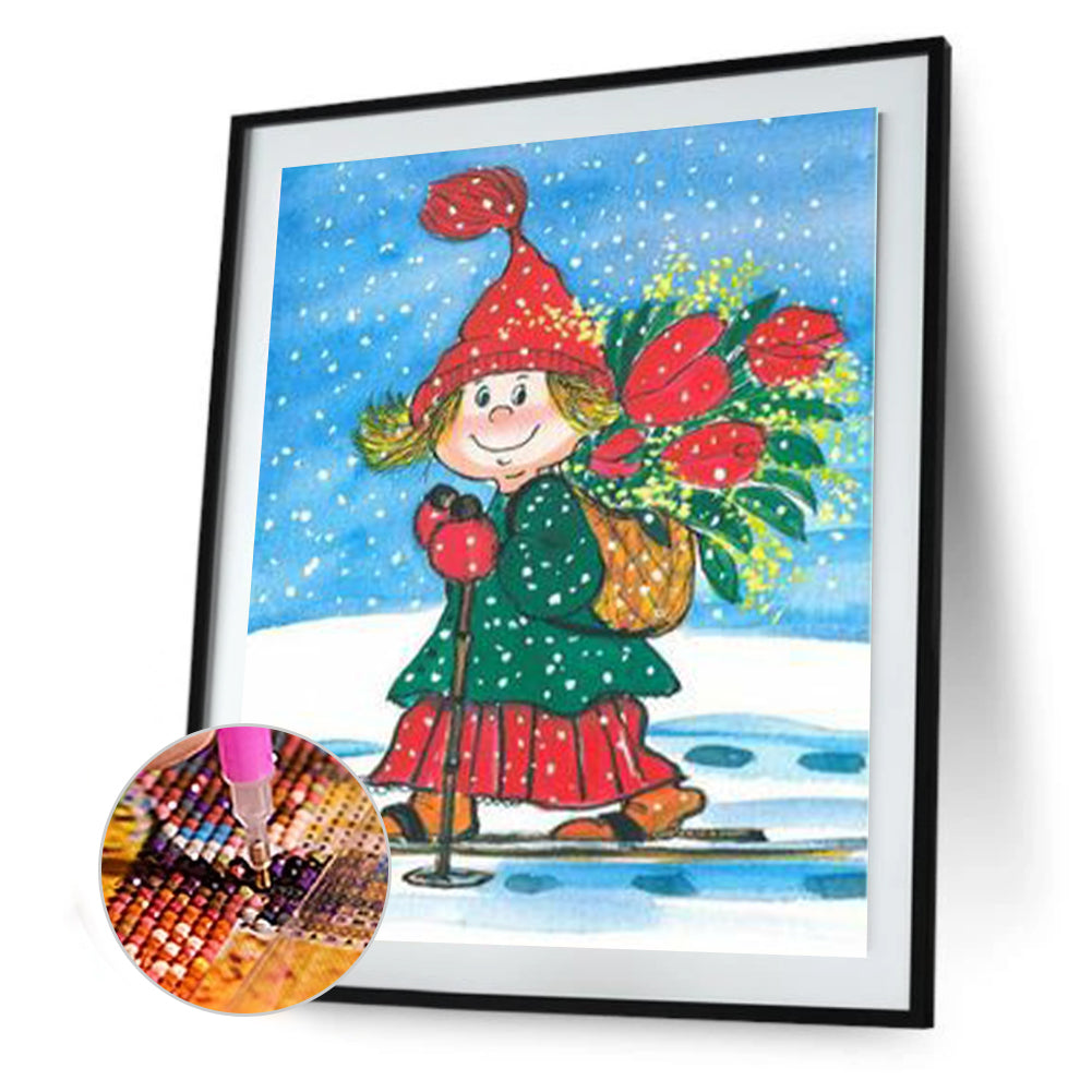 Little Red Hat - Full Round Drill Diamond Painting 30*40CM