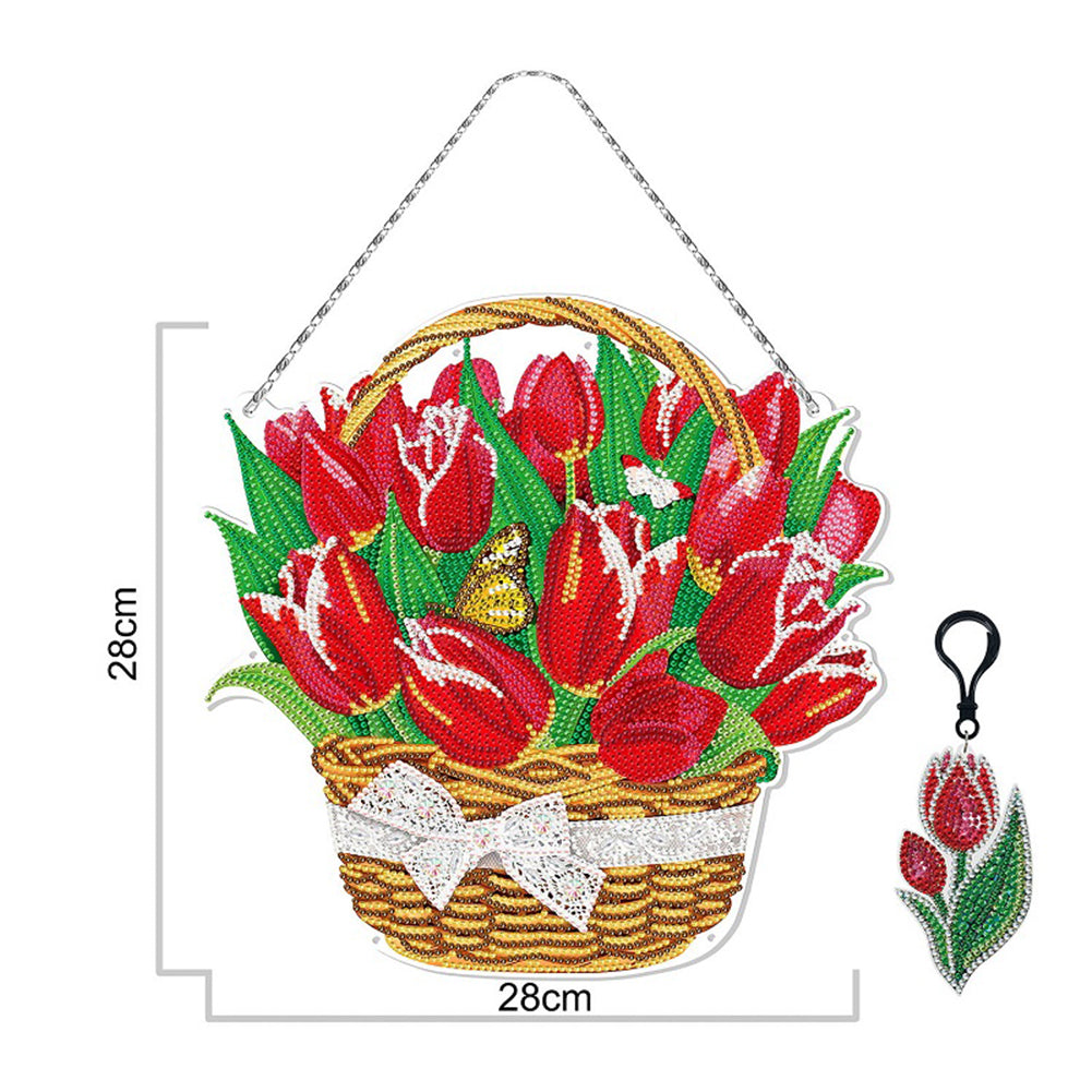 DIY Diamond Painting Hanging Christmas Flower Wreath Kit Home Door Decor