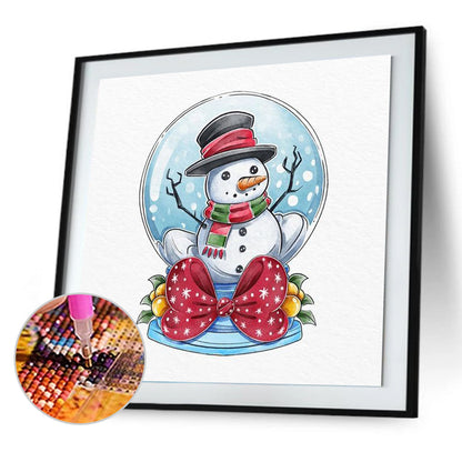 Snowman Bow - Full Round Drill Diamond Painting 40*40CM