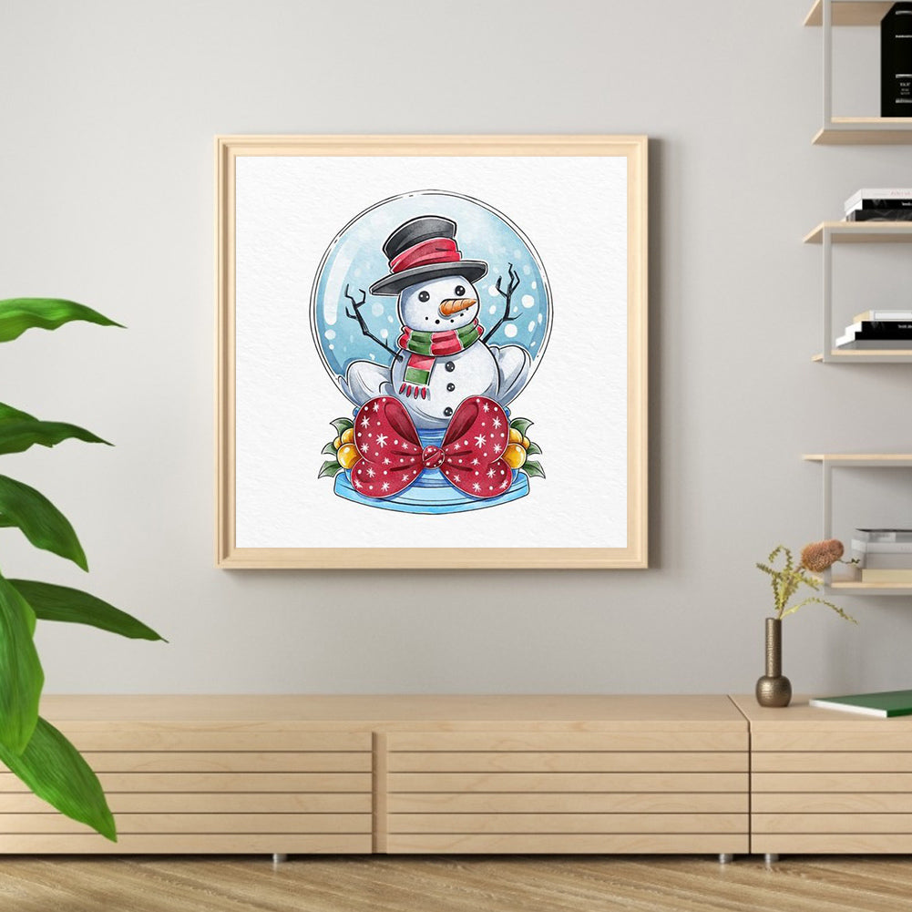 Snowman Bow - Full Round Drill Diamond Painting 40*40CM