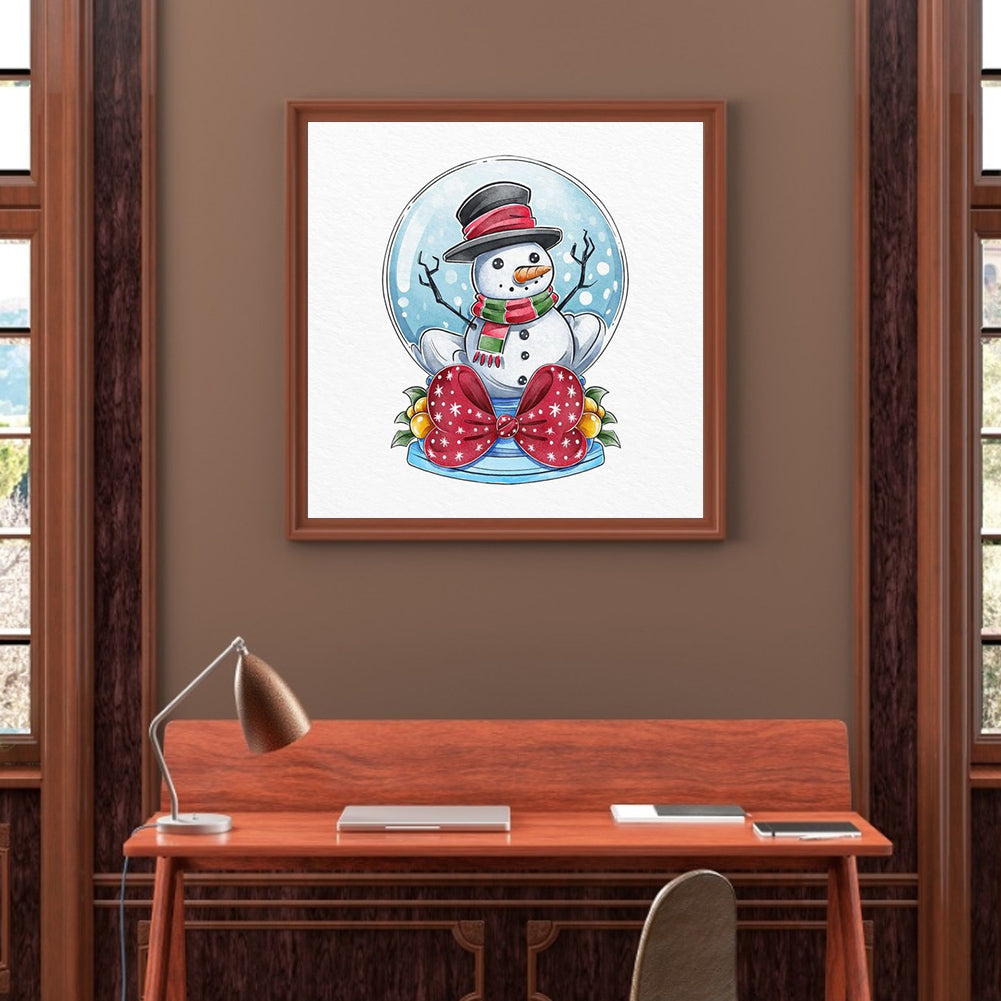 Snowman Bow - Full Round Drill Diamond Painting 40*40CM