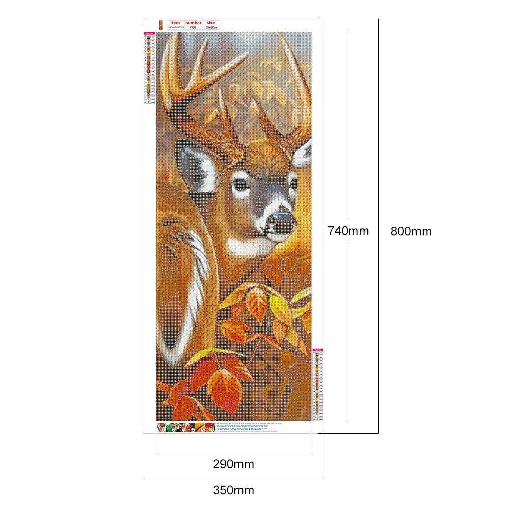 Deer - Full Round Drill Diamond Painting 35*80CM