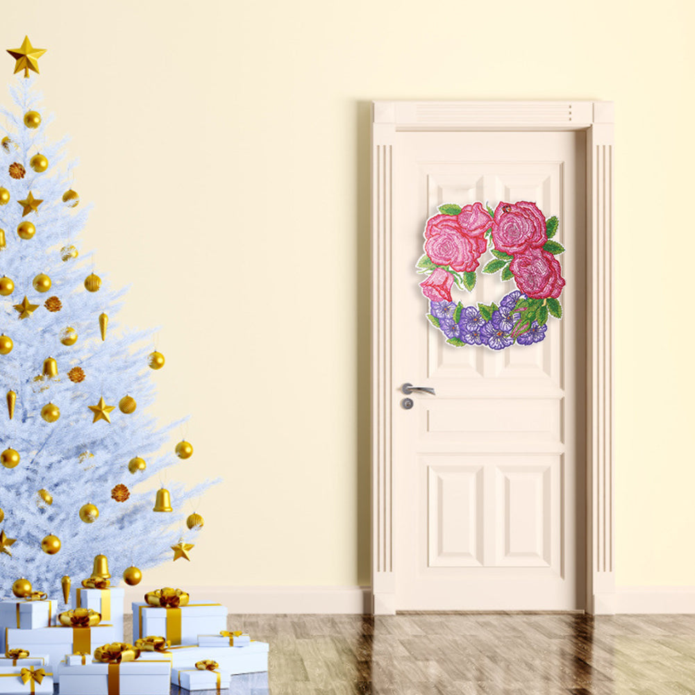DIY 5D Mosaic Wreath Diamond Resin Painting Kit Garland Door Room Decor