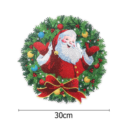 5D DIY Spot Drill Diamond Christmas Crystal Wreath Kit Art Hanging Decor