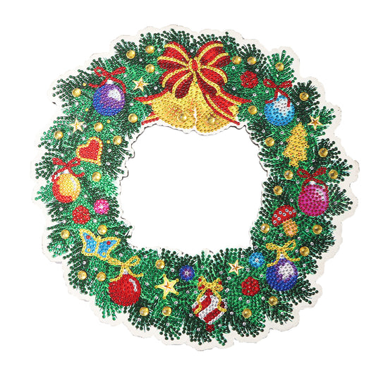 5D DIY Spot Drill Diamond Christmas Crystal Wreath Kit Art Hanging Decor