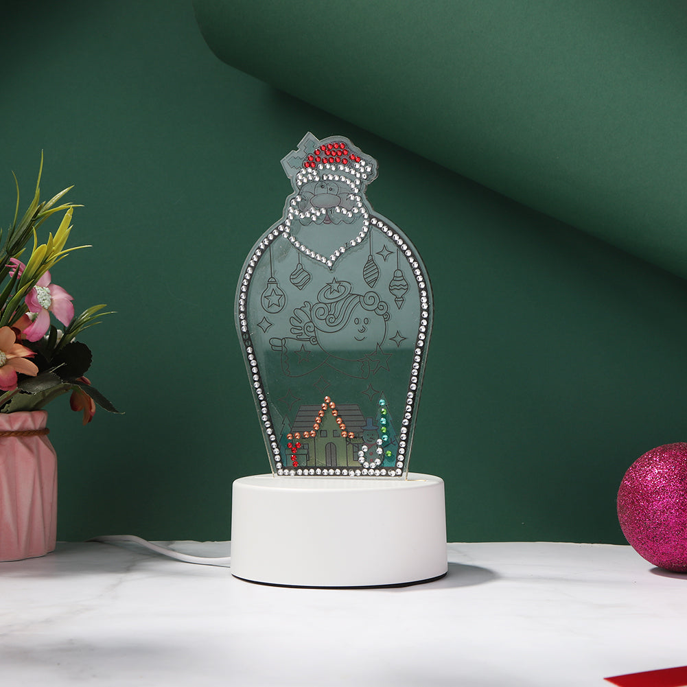 DIY Diamond Painting Night Lamp Christmas Santa Bedside Light Home Decor