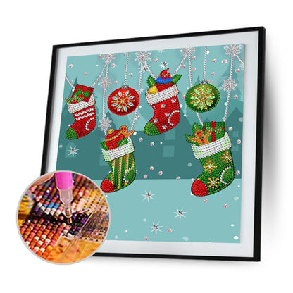 Christmas Socks - Special Shaped Drill Diamond Painting 30*30CM