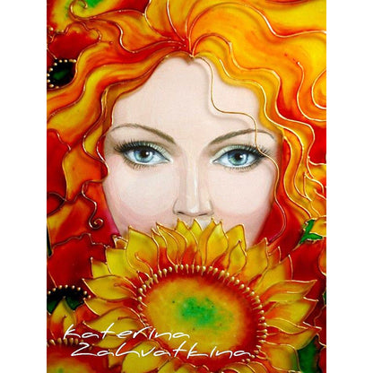 Flower Girl - Full Round Drill Diamond Painting 30*40CM