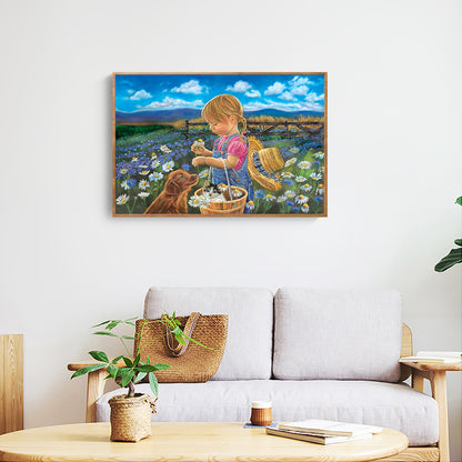 Little Girl - Full Round Drill Diamond Painting 40*30CM