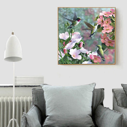 Hummingbird Flower - Full Round Drill Diamond Painting 35*35CM