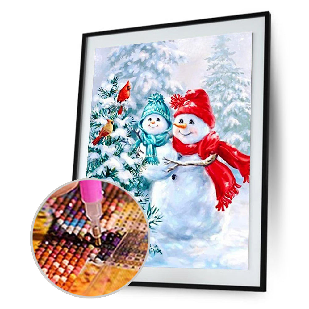 Snowman Bird - Full Round Drill Diamond Painting 30*40CM