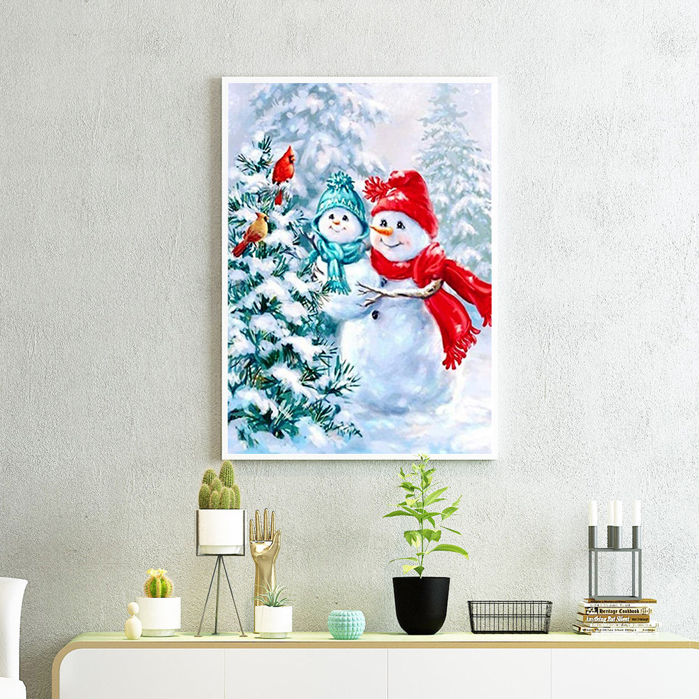 Snowman Bird - Full Round Drill Diamond Painting 30*40CM