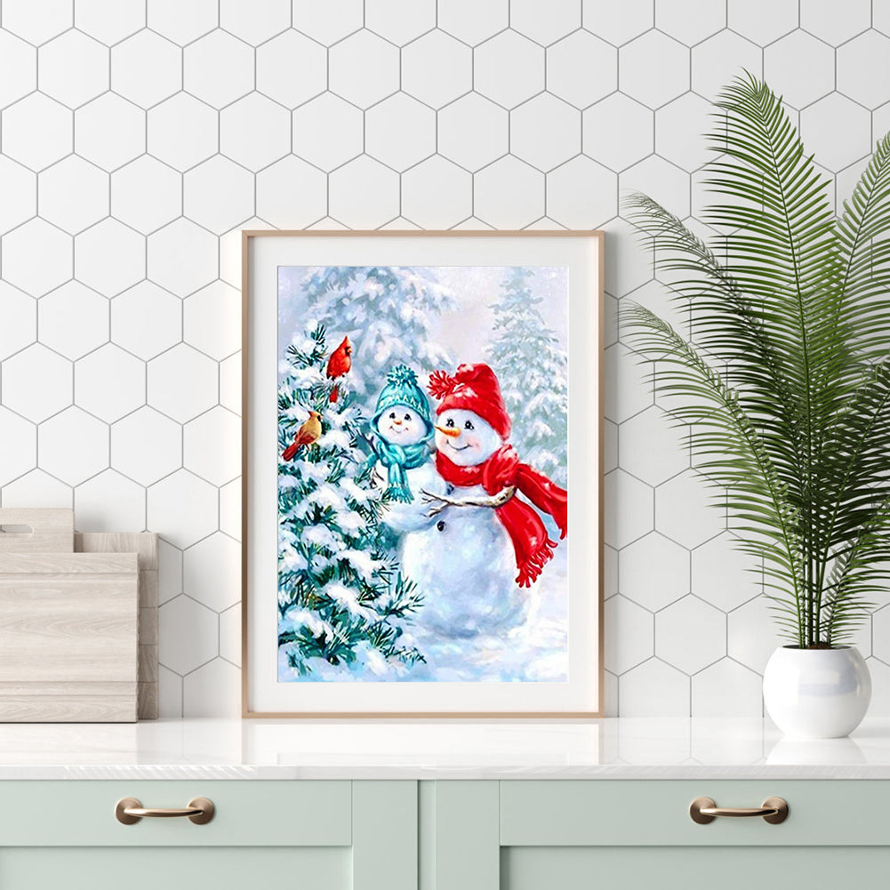 Snowman Bird - Full Round Drill Diamond Painting 30*40CM