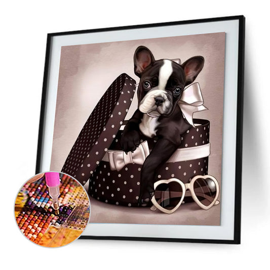 Dog Box - Full Round Drill Diamond Painting 30*30CM