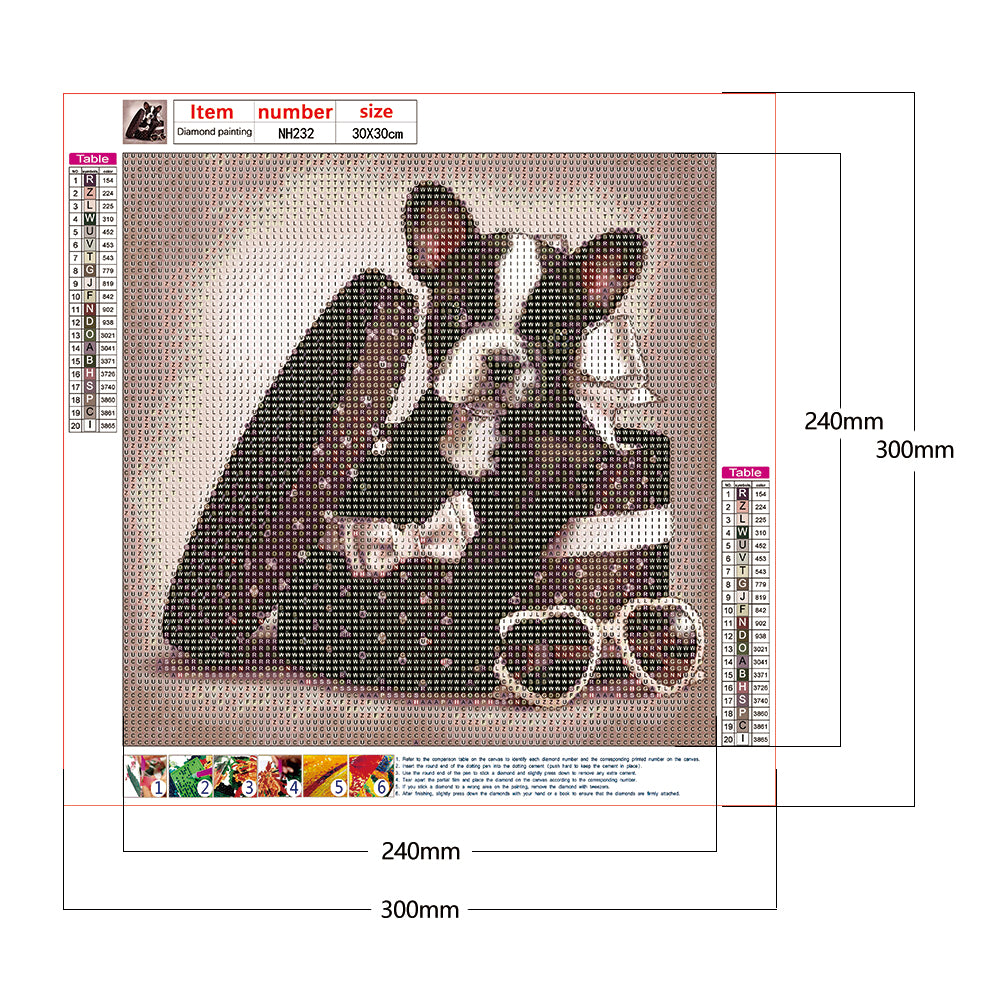 Dog Box - Full Round Drill Diamond Painting 30*30CM