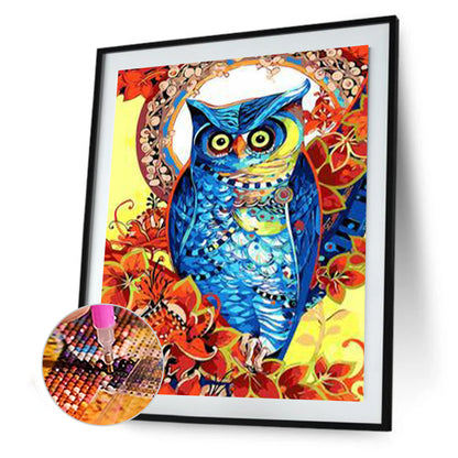 Lively Owl - Full Round Drill Diamond Painting 30*40CM