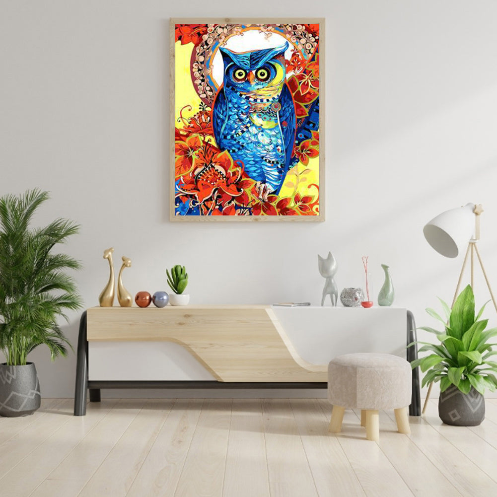 Lively Owl - Full Round Drill Diamond Painting 30*40CM