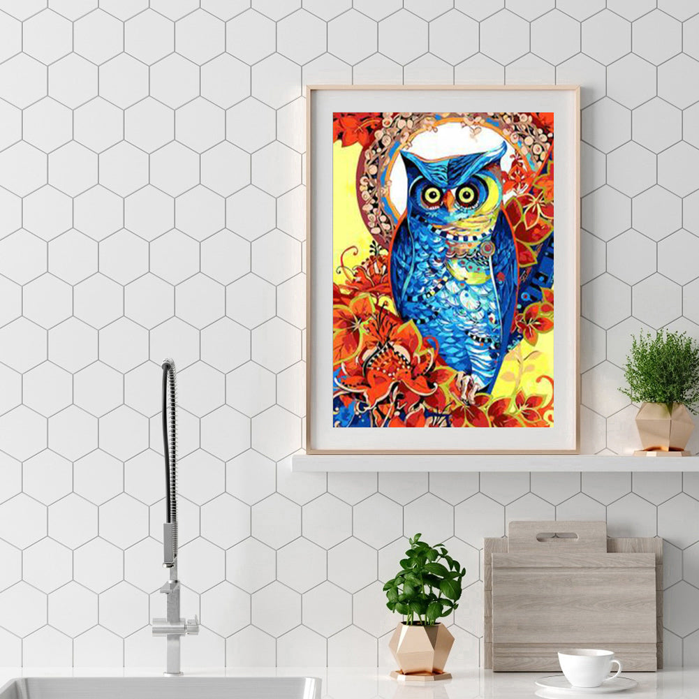 Lively Owl - Full Round Drill Diamond Painting 30*40CM