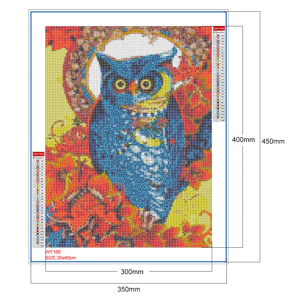 Lively Owl - Full Round Drill Diamond Painting 30*40CM