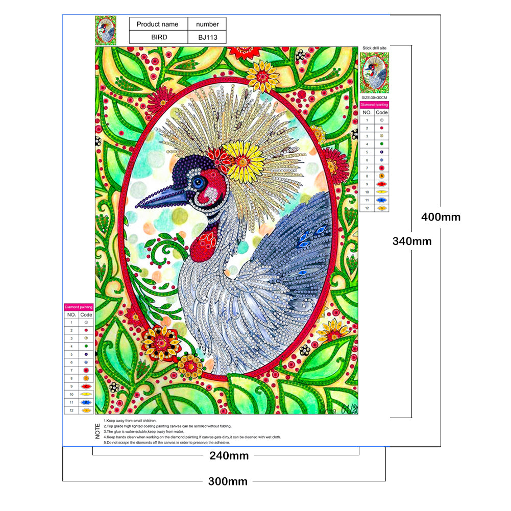 Ostrich - Special Shaped Drill Diamond Painting 30*40CM