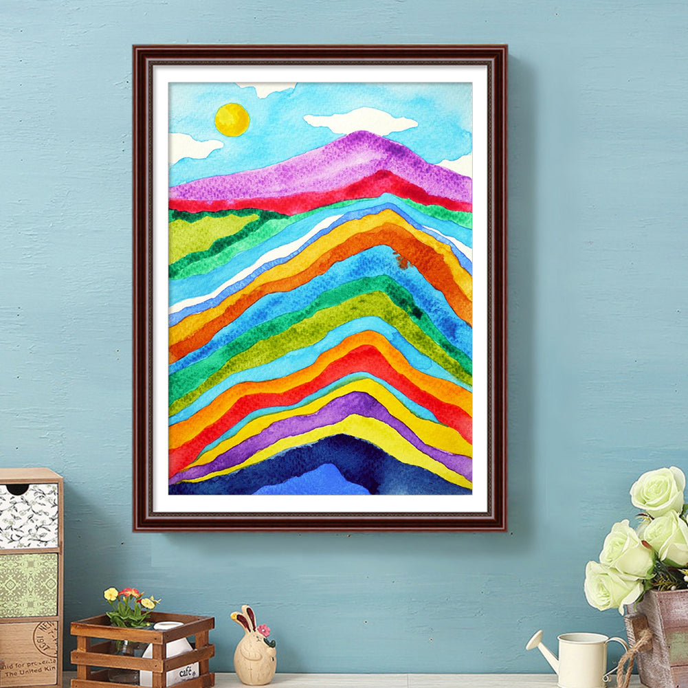 Rainbow Mountains - Full Round Drill Diamond Painting 30*40CM