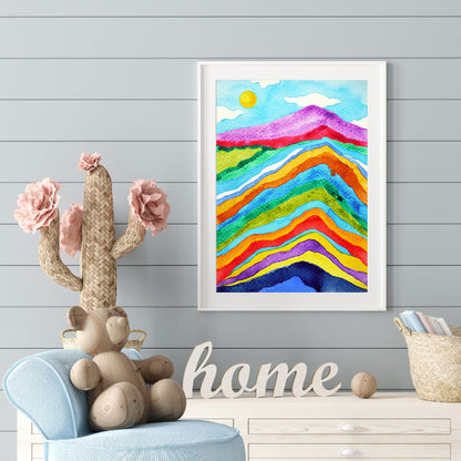 Rainbow Mountains - Full Round Drill Diamond Painting 30*40CM
