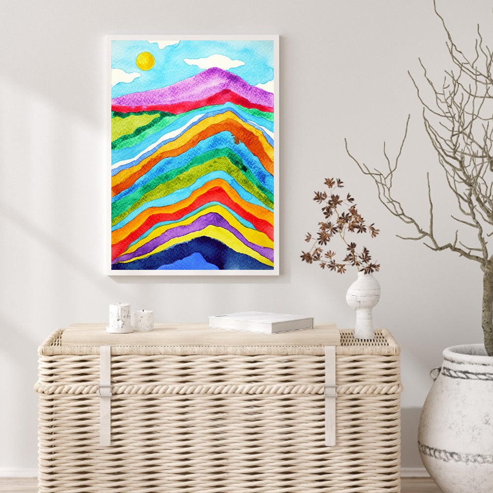 Rainbow Mountains - Full Round Drill Diamond Painting 30*40CM