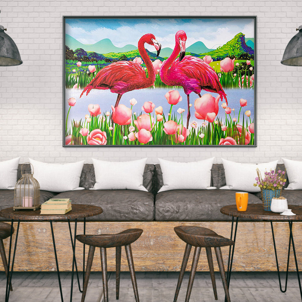 Flamingo - Full Round Drill Diamond Painting 40*30CM