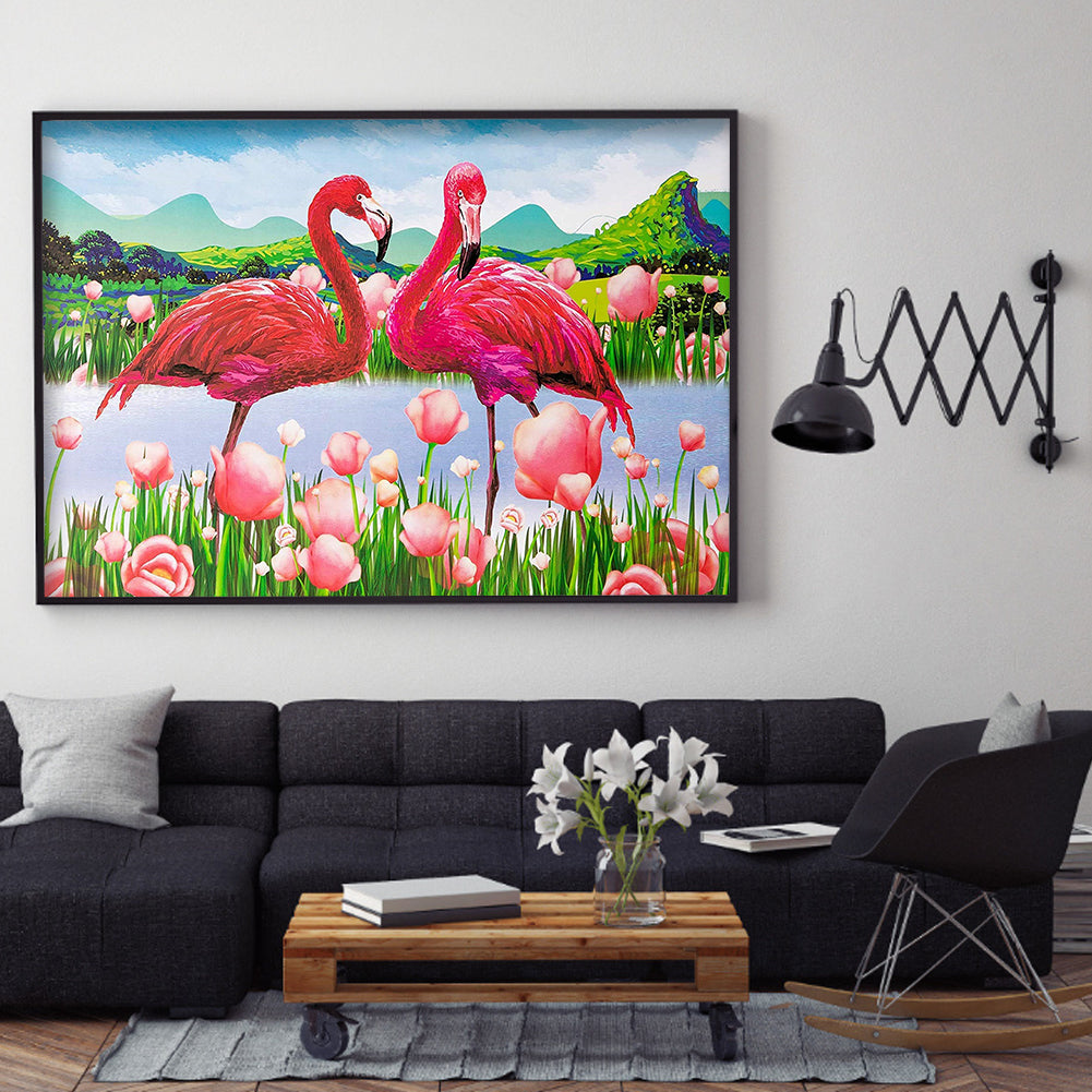 Flamingo - Full Round Drill Diamond Painting 40*30CM