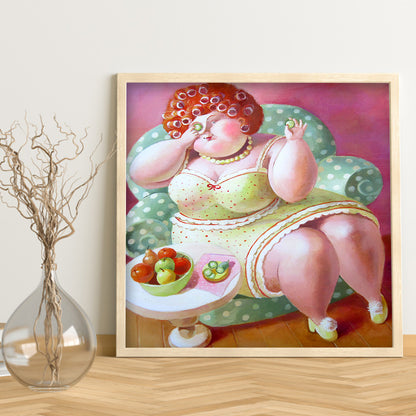 Fat Woman - Full Round Drill Diamond Painting 40*40CM