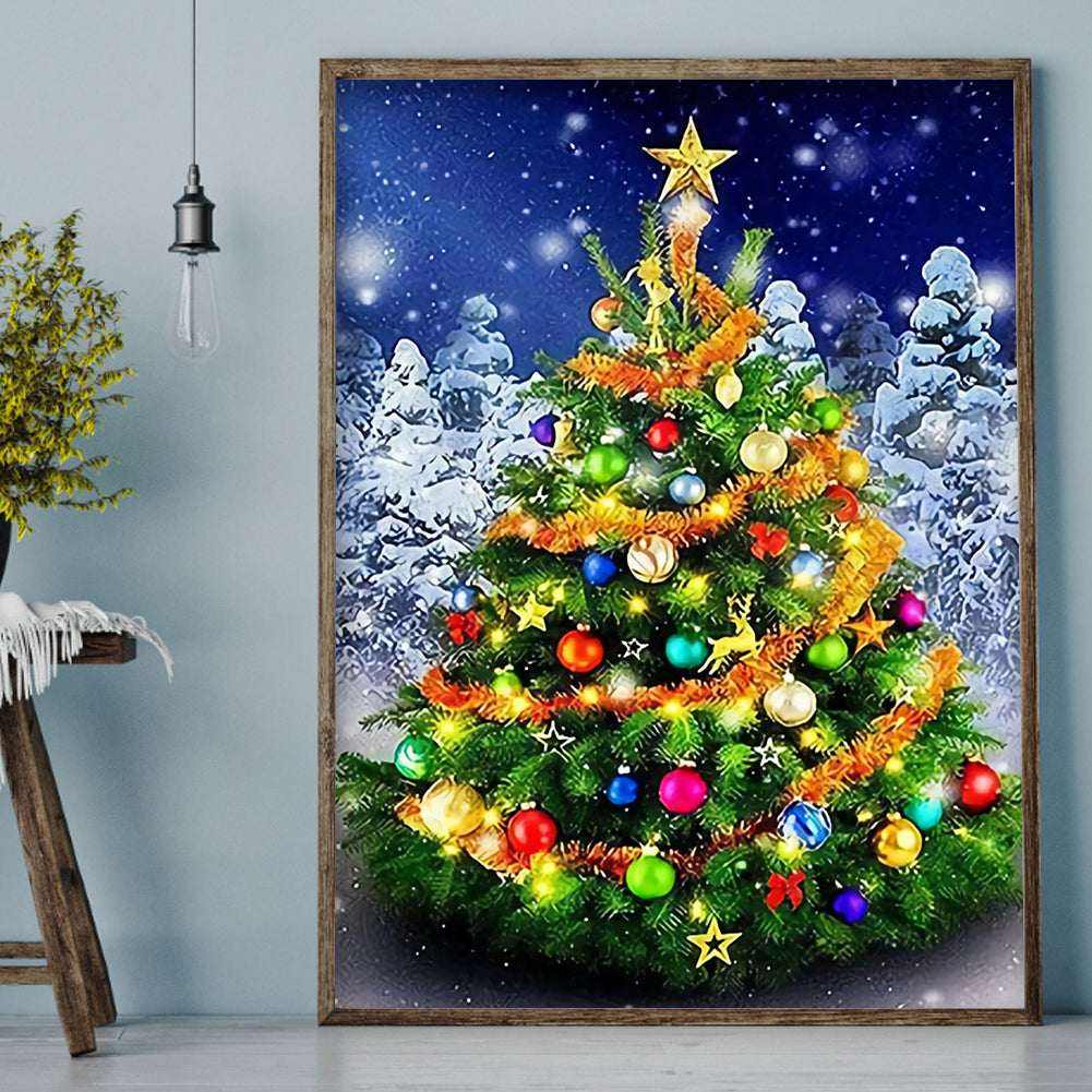 Christmas Tree - Full Round Drill Diamond Painting 30*40CM