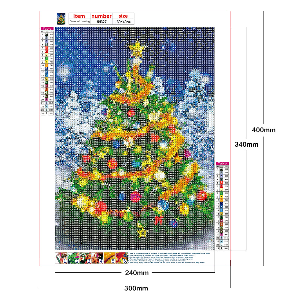 Christmas Tree - Full Round Drill Diamond Painting 30*40CM