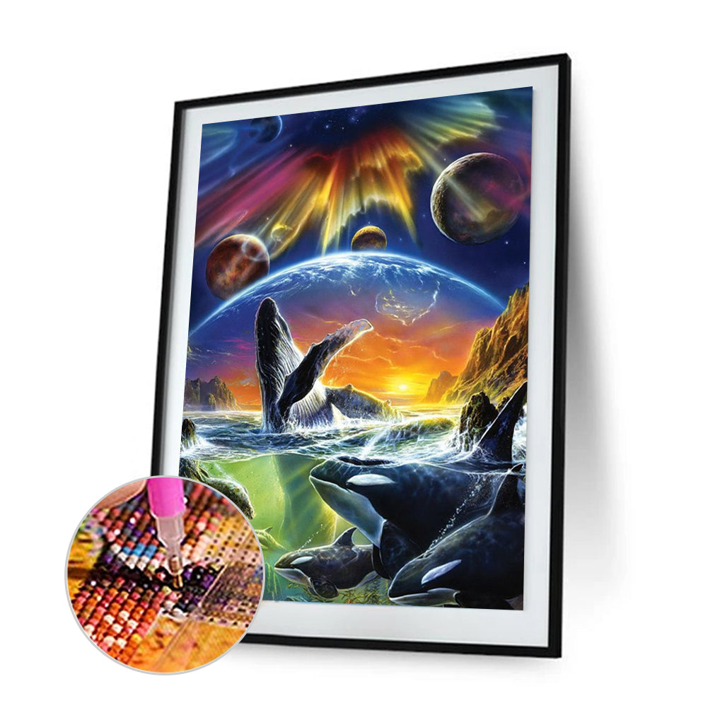 Dolphin - Full Round Drill Diamond Painting 30*40CM