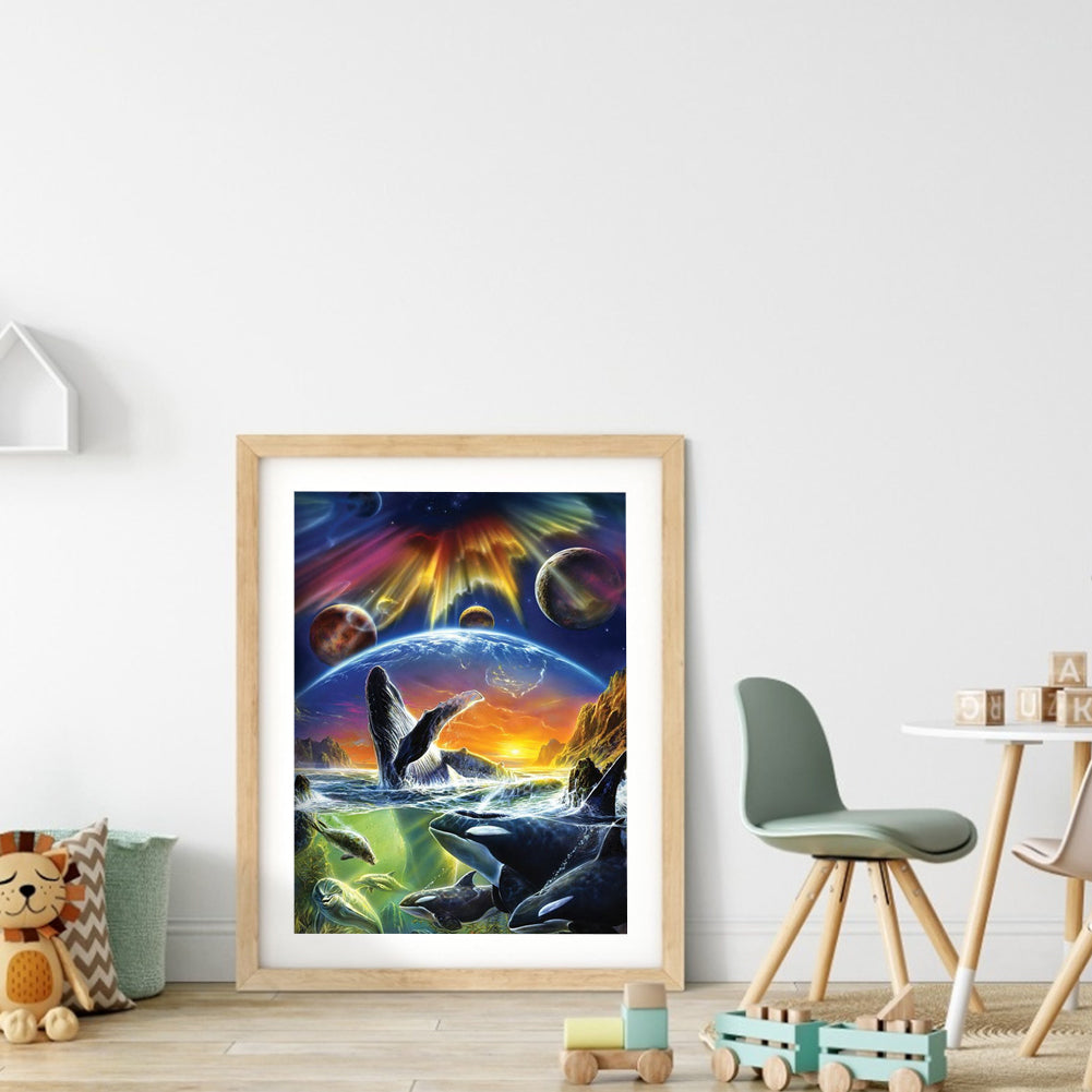 Dolphin - Full Round Drill Diamond Painting 30*40CM