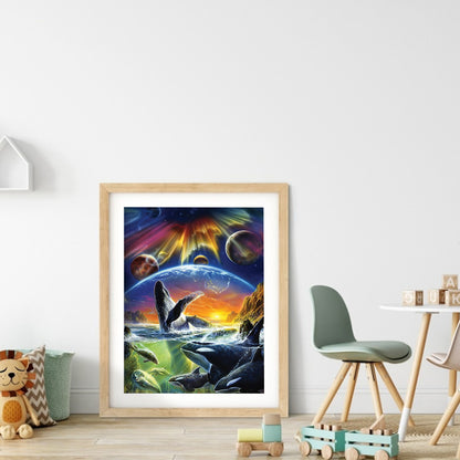 Dolphin - Full Round Drill Diamond Painting 30*40CM