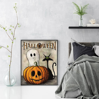 Halloween Pumpkin - Full Round Drill Diamond Painting 30*40CM