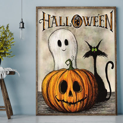 Halloween Pumpkin - Full Round Drill Diamond Painting 30*40CM