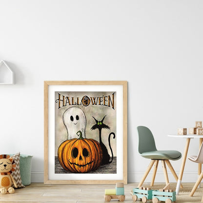 Halloween Pumpkin - Full Round Drill Diamond Painting 30*40CM