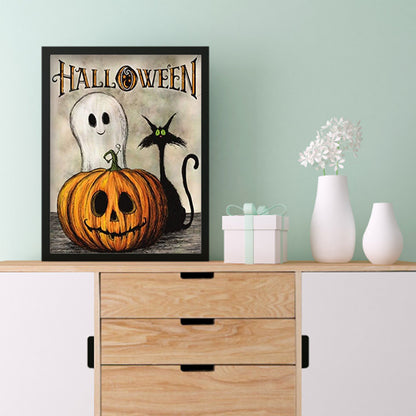 Halloween Pumpkin - Full Round Drill Diamond Painting 30*40CM