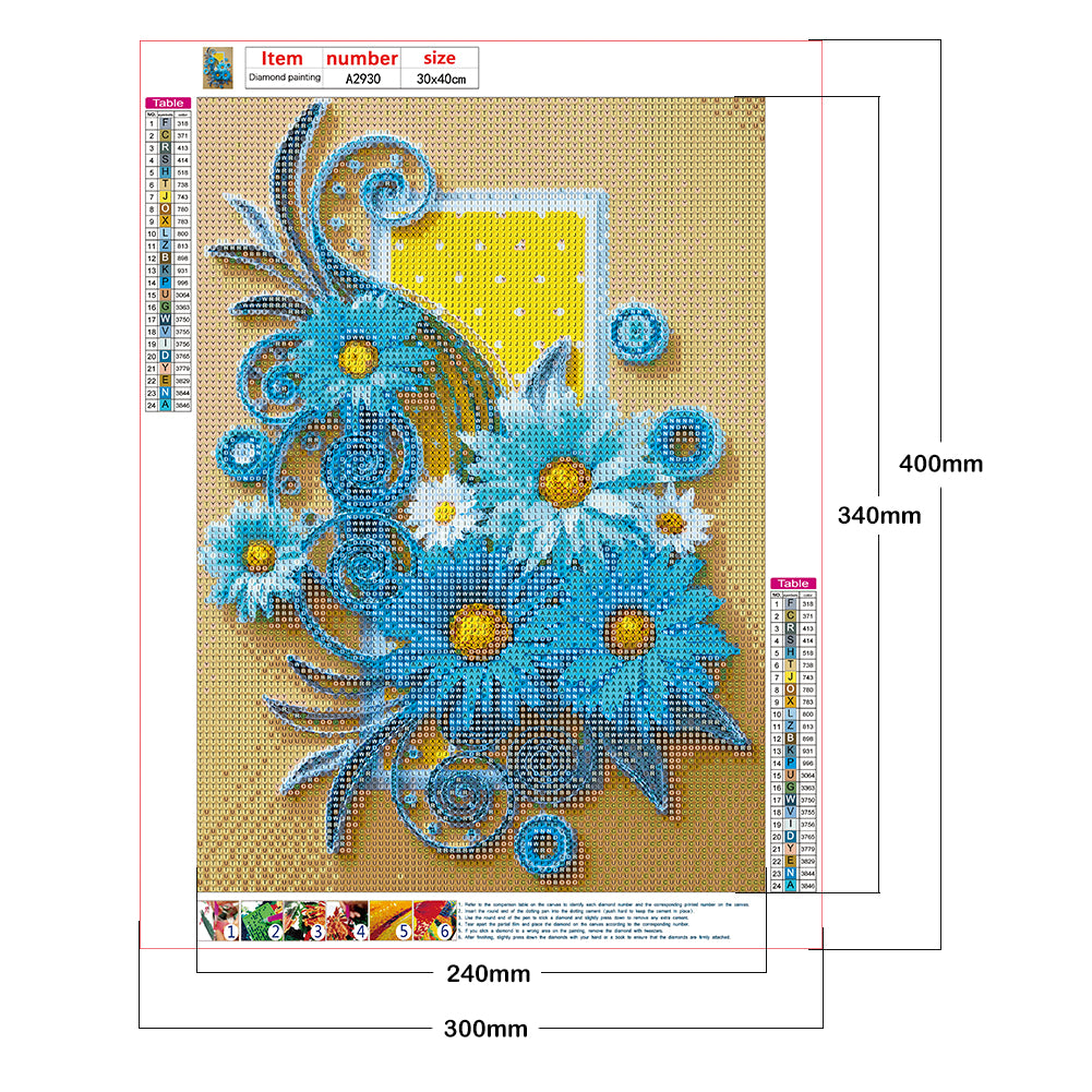 Paper Quilling - Full Round Drill Diamond Painting 30*40CM