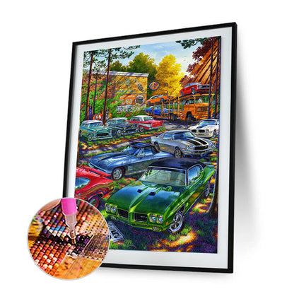 Forest Parking - Full Round Drill Diamond Painting 35*45CM