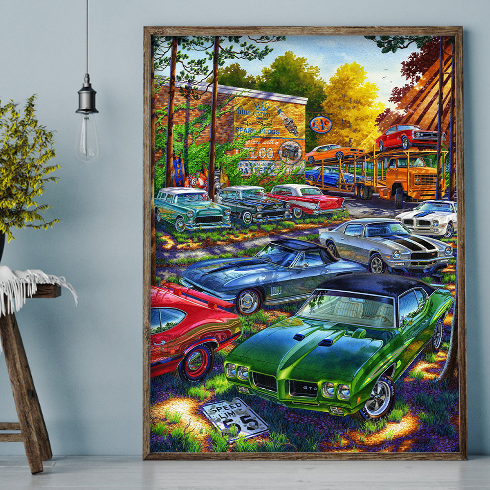 Forest Parking - Full Round Drill Diamond Painting 35*45CM