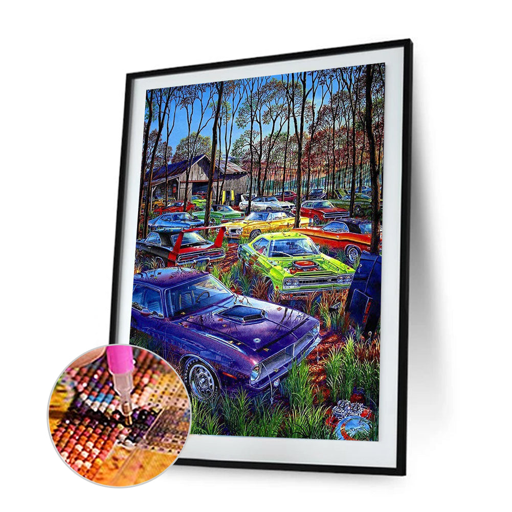 Forest Parking - Full Round Drill Diamond Painting 35*45CM