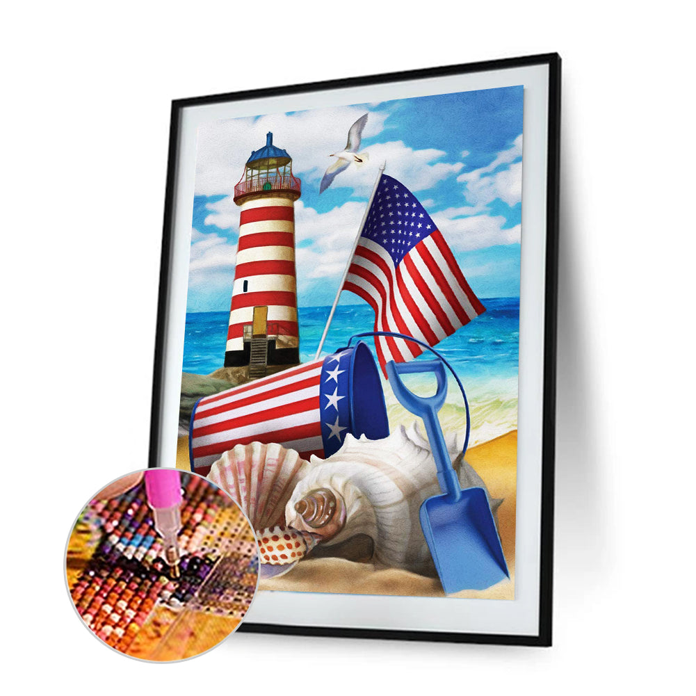 Lighthouse - Full Round Drill Diamond Painting 30*40CM