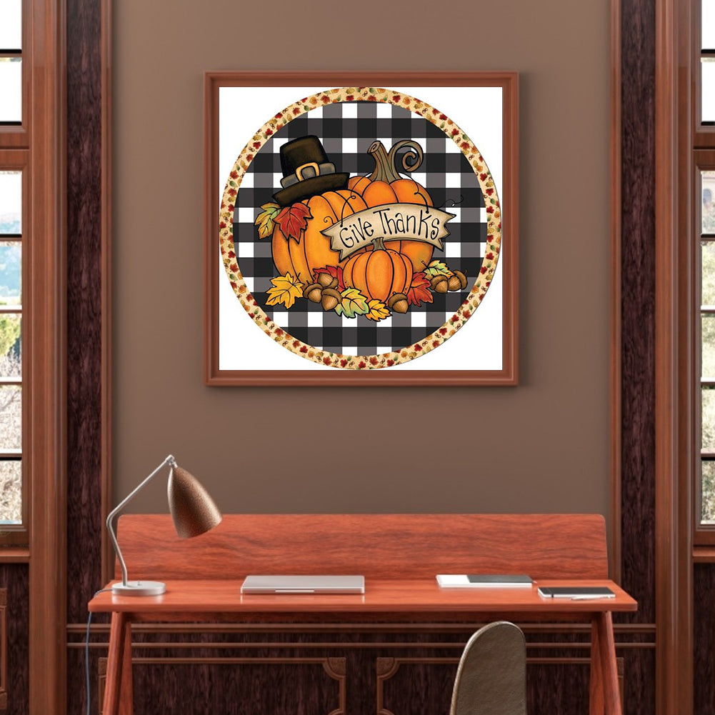 Pumpkin - Full Round Drill Diamond Painting 30*30CM